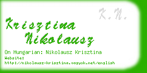 krisztina nikolausz business card